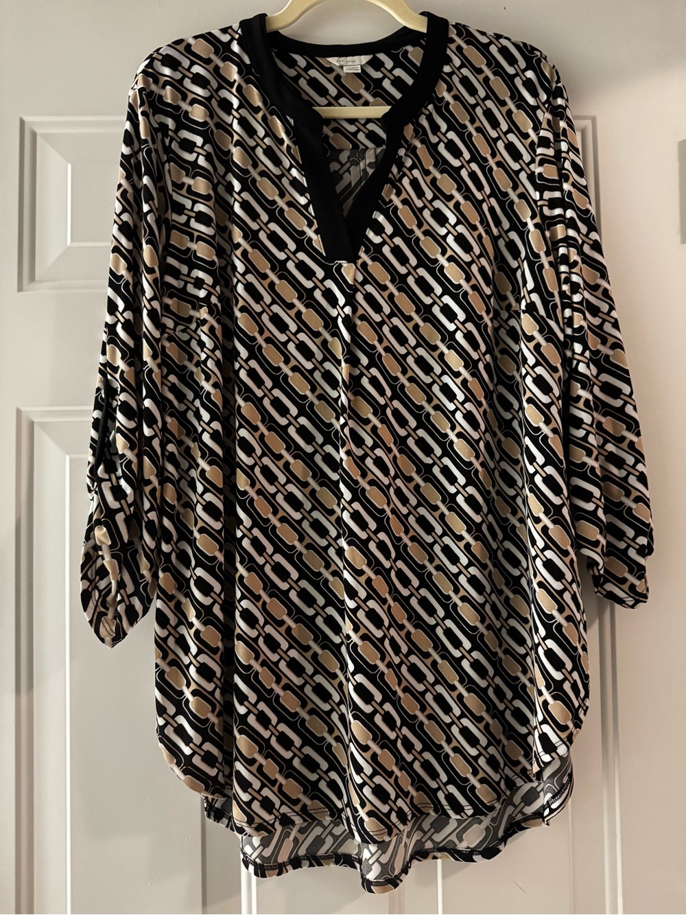 🖤🤎 Cato 14/16W Abstract Geometric Print Tunic Top